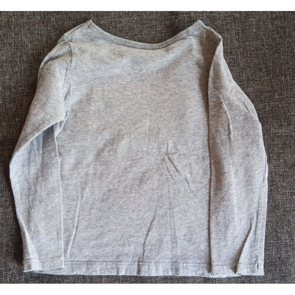 Carters Shirt Size 3T Girls Gray White Pink Blue Long Sleeve
